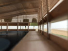 Building is permeable while still providing the required security measures. The upper level consists of coloured aluminium louvres to allow for airflow and light while providing protection from rain.