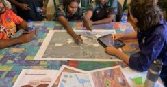 This is us in Punmu, a small Martu community in the Rudall River National Park in the Western Desert. Last week, we were chuffed to receive the SA & WA Social Enterprise Pioneer Award, and in our entry, we referred to our work on Martu ngurra as evidence of how we work. 